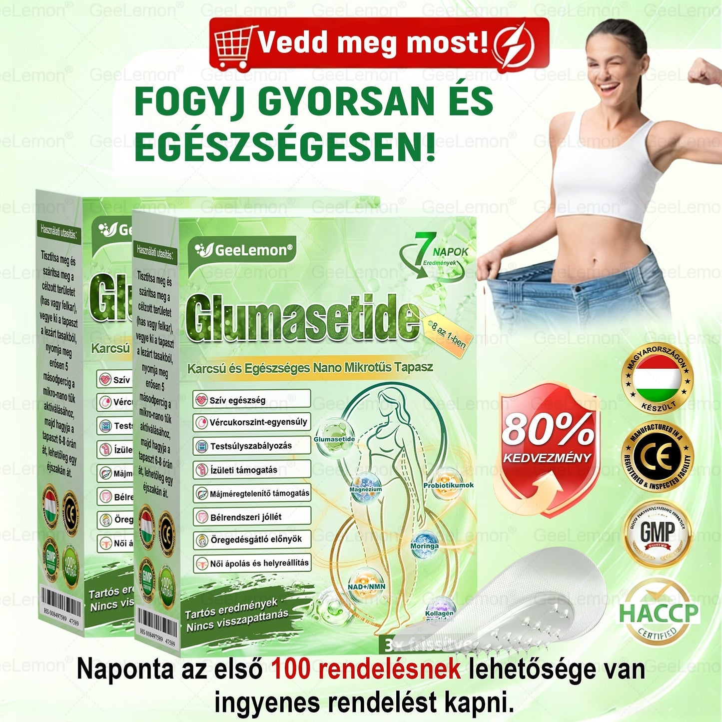 đ„GeeLemonÂź Glumasetide 8 az 1-ben Nano MikrotƱs KarcsĂșsĂtĂł Tapasz