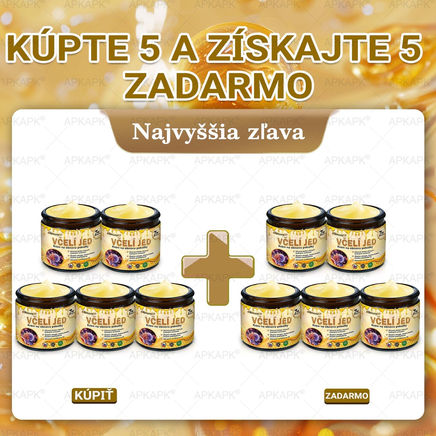 Odporúčané Univerzitnou nemocnicou Bratislava · Vyrobené na Slovensku✨✨ 𝖠𝖯𝖪𝖠𝖯𝖪® regeneračný krém na pokožku s včelím jedom