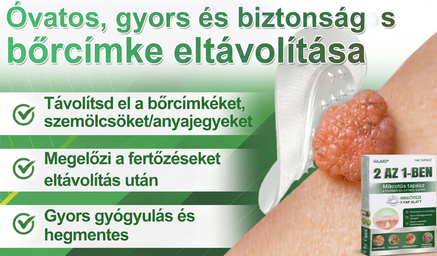 🇭🇺HAJUEI® ☺️ 2-az-1-ben Mikrotű & Hidrokoloid Tapasz | 🧪 Kiemelkedő Anyajegyek, Pattanások, Lapos Szemölcsök & Bőrkinövések Eltávolítója | Ráncok, Hegek & Bőrhibák Javítása | Láthatatlan Csillag Pattanástapasz Arcra & Testre | 144 db ✨