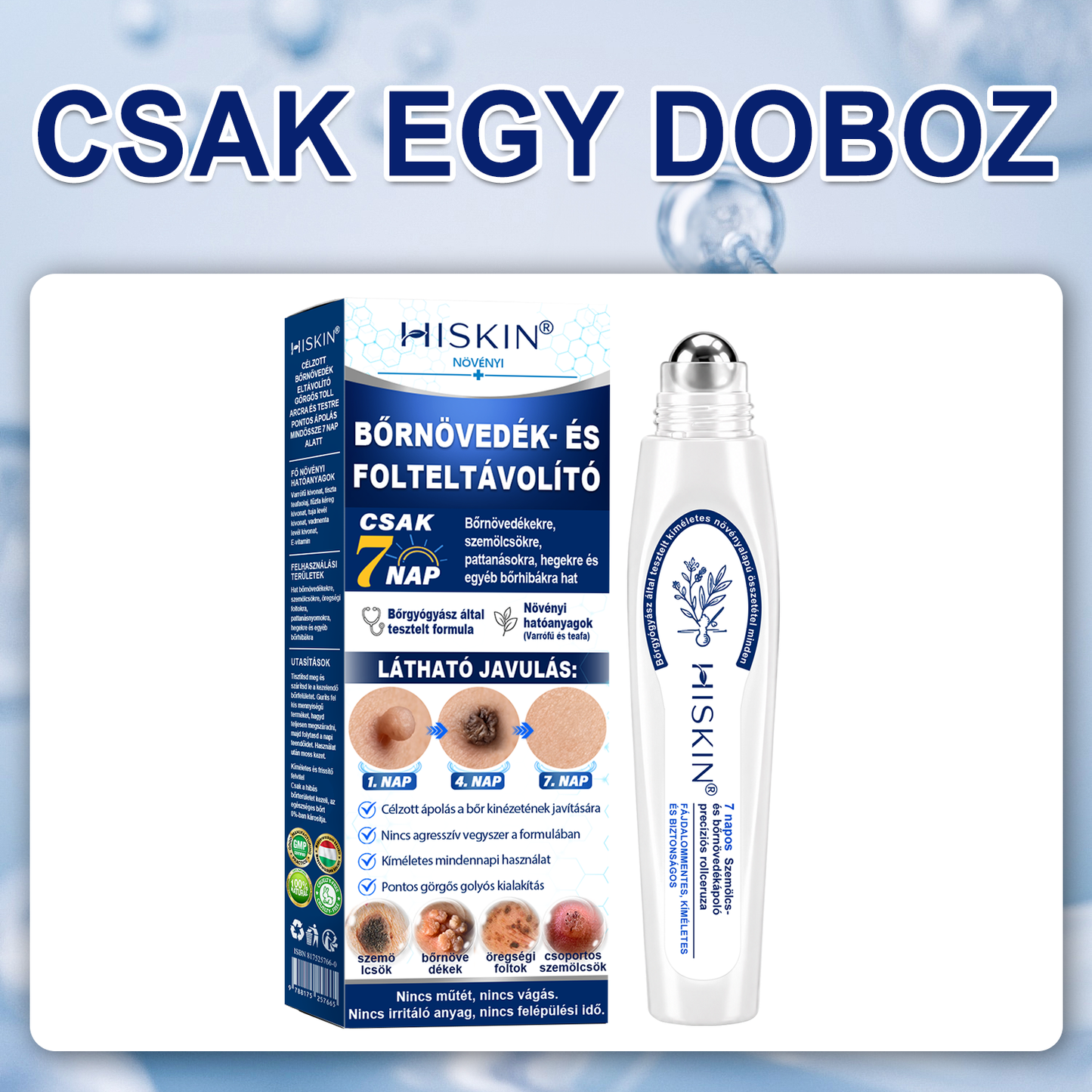 🔥Hivatalos Márkabolt | 🚢🚢 Hiskin® 7 napos Szemölcseltávolító Roll-on Ápoló Folyadék (Fájdalommentes rollerball technológia, hegek nélkül) 🐬