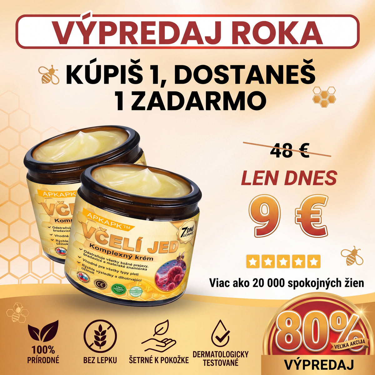 Vyrobené na Slovensku✨✨ 𝖠𝖯𝖪𝖠𝖯𝖪® regeneračný krém na pokožku s včelím jedom